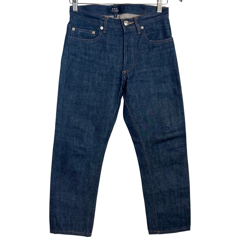 A.P.C. New Standard Raw Denim Jeans Dark Indigo Button Fly Men’s 28 Slim Tapered